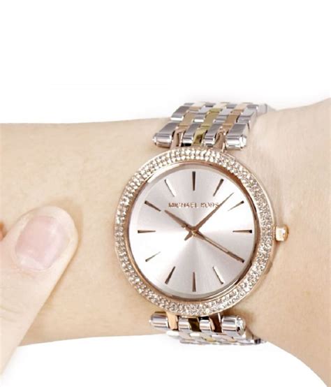 michael kors watch with chain bracelet two-tone|Michael Kors petite lock bracelet.